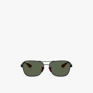 Солнцезащитные очки Ray-Ban Scuderia Ferrari квадратные металлические, черный
