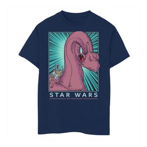 Футболка с портретом в стиле поп-арт для мальчиков 8–20 лет, «Звездные войны», «Боба Фетт», «Мифозавр Райдер» Licensed Character, синий