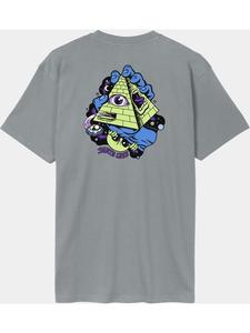 Футболка Knibbs Invasion Hand Strip T-Shirt серого цвета Santa Cruz