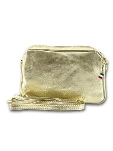 Кожаная сумка через плечо Florence, золотая, примерно 22 см Florence