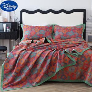 Disney Комплект постельного белья из хлопкового муслина, покрывало 160х210 см, цвет Huaxijin Red