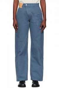 Jw Anderson Синие рабочие брюки с перекрученным низом
