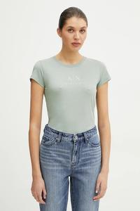 Хлопковая футболка Armani Exchange, зеленый