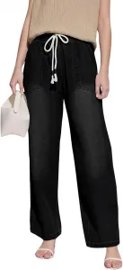 Женские джинсы с высокой талией и широкими штанинами