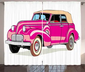 Шторы-кабриолеты в деревенском стиле ABAKUHAUS из пятидесятых годов, присборенные, с петлями и крючками, для спальни, 280 x 245 см, ярко-розовый персиковый Abakuhaus