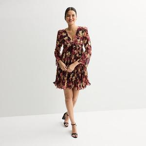 Женское платье с плиссировкой, V-образным вырезом и завышенной талией Taylor