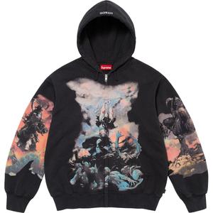 Толстовка с капюшоном Frazetta на молнии Supreme, черный