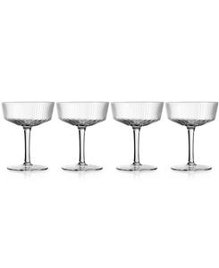 Набор из 4 бокалов для шампанского Sullivan Street Fluted Coupe Godinger, прозрачный