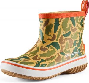 Резиновые сапоги Grundéns Kid's Guppy для детей - легкие водонепроницаемые сапоги для детей и малышей, с удобной петлей для надевания, дождевые сапоги для девочек и мальчиков, Fish Camo