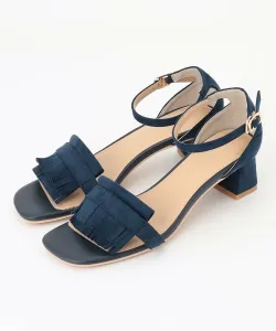 Сандалии на массивном каблуке с бахромой Suite, цвет Navy [075]
