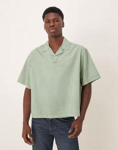 Рубашка свободного кроя Revere из поплина цвета шалфея Asos Design