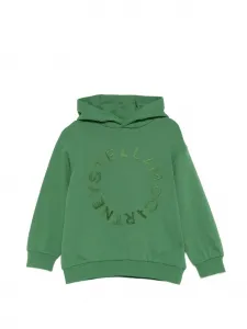 Худи с вышитым логотипом Stella McCartney Kids, зеленый