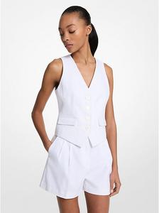 Плиссированные шорты из льна и хлопка Michael Kors, белый