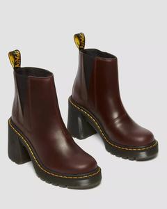 Dr. Martens Женские ботинки Dr Martens Spence 31756201, коричневые, на расклешенном каблуке, челси, RHS6886