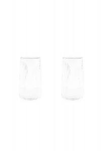 Бокал для лонг-дринов в полоску Riffel Mulex, transparent set mit 2 gläsern