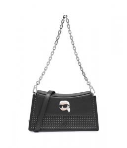 Кожаная сумка через плечо k/ikonik 2.0 Karl Lagerfeld, черный