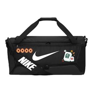 Nike Чёрная дорожная сумка с белым принтом унисекс, Prosperity Good Luck