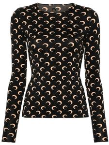 Marine Serre футболка с принтом «Луна», черный