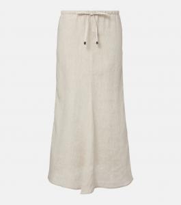 Юбка макси из льна Monili Brunello Cucinelli, Jute
