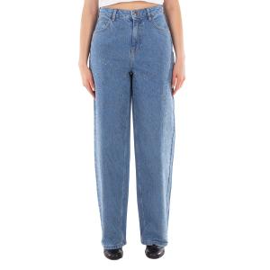 Женские светло-голубые джинсы с пайетками расклешенные Rotate