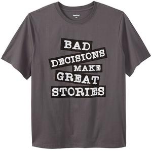 Мужская футболка с надписью Kingsize Big & Tall с рисунком KingSize, цвет Bad Decisions