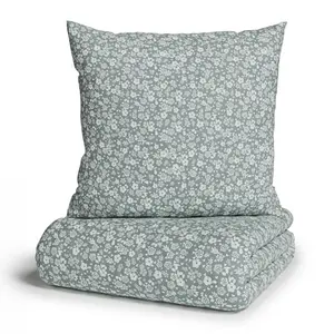 Постельное белье andas «MARIBY размером 135х200 см», с тонким цветочным узором, скандинавское, романтическое постельное белье, зеленый