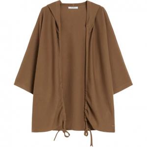 Кардиган Max Mara с капюшоном из Virgin wool MaxMara, коричневый