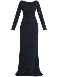Платье макси с пайетками Talbot Runhof, синий