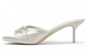 Женские шлепанцы с композитной подошвой, 6,1 см Charles&Keith, chalk белый