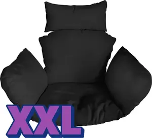 Подушка для подвесного кресла, XXL, обивка, накладка для подвесных качелей из полиротанга и ротанга, подушка для спинки подвесного сиденья, черная [114]