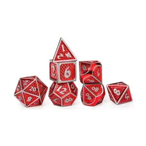 Набор Behemoth Poly — красный с серебром (7), Dice & Accessories (HYMGHO Dice)