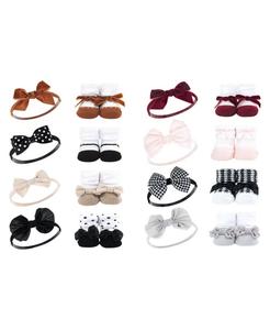 Набор из 16 предметов: повязка на голову и носки, нежно-розовый цветочный узор Hudson Baby, Black