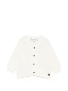 Кардиган на пуговицах с вязкой «косичка» Tartine Et Chocolat, белый