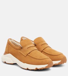 Замшевые кроссовки с овчиной внутри Tod's, Cammello Chiaro
