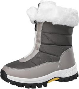 Женские теплые зимние ботинки, мягкие и комфортные, с резиновой подошвой, большого размера, для использования на улице. Fusecottc, Grey