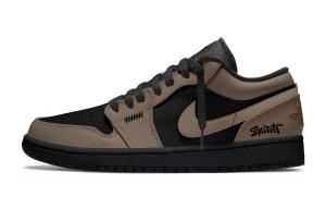 Jordan Мужские баскетбольные кроссовки Air 1 с износостойким низким верхом, винтажные, черный и коричневый