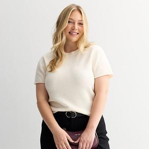 Джемпер с коротким рукавом для подростков Plus Size So, White Oak