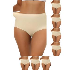 8 пар женских эластичных трусиков-хипстеров без швов с высокой посадкой Inspire Chic, Beige