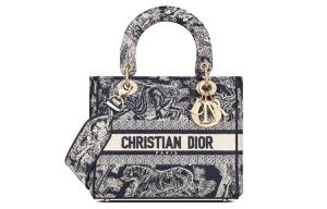 Сумка Lady D Lite Embroidery Lady Dior, женская сумка, плечевая сумка, сумка через плечо среднего размера синяя
