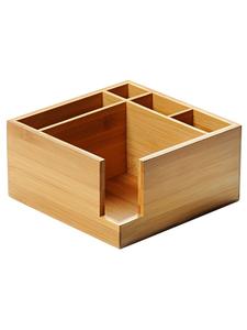 Kesper Диспенсер для салфеток с держателем для столовых приборов, коричневый