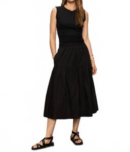 Поплиновая миди-юбка в черном цвете Sanctuary