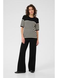 Kaffe Вязаный свитер KAliza прямого кроя, черно-голубиная полосатая расцветка