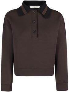 Tela рубашка поло с контрастным воротником, коричневый