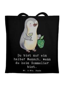 Mr. & Mrs. Panda Джутовая сумка «Сомелье» в форме сердца с надписью, черная