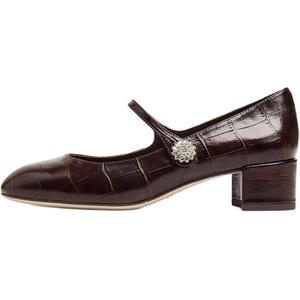 Туфли Мэри Джейн на массивном каблуке 4 см, женские Staccato, Aqua Beige