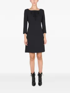 Мини-платье из кадди с аппликацией Boutique Moschino, черный