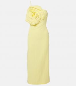 Платье миди с цветочной вышивкой Blumarine, Sunlight Yellow