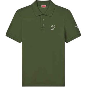 Поло с вышивкой Elephant KENZO, хаки