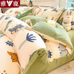 Yalu Пододеяльник 180х220 см, хлопок с начесом, двусторонний, Dinosaur Adventure Team - Mi