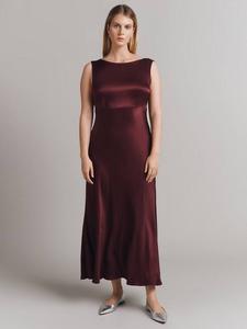 Атласное платье мидиакси с завязками на спине aurelie Ghost, цвет Wine